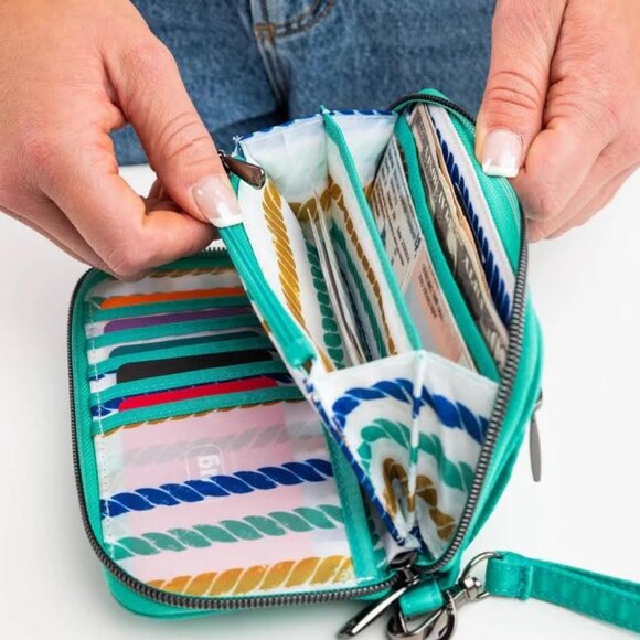 Lug Whirly RFID Wristlet Wallet Oasis Teal Green - Picture 6 of 15